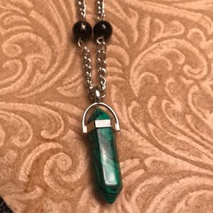 Pendant Emerald Green Beaded Necklace